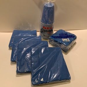 NWT LOT OF BLUE PARTY NAPKINS & PLASTIC SOLO CUPS.